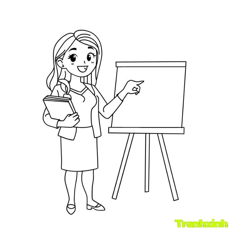 cô giáo tô màu