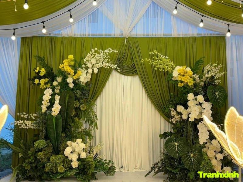 cổng cưới hoa lụa
