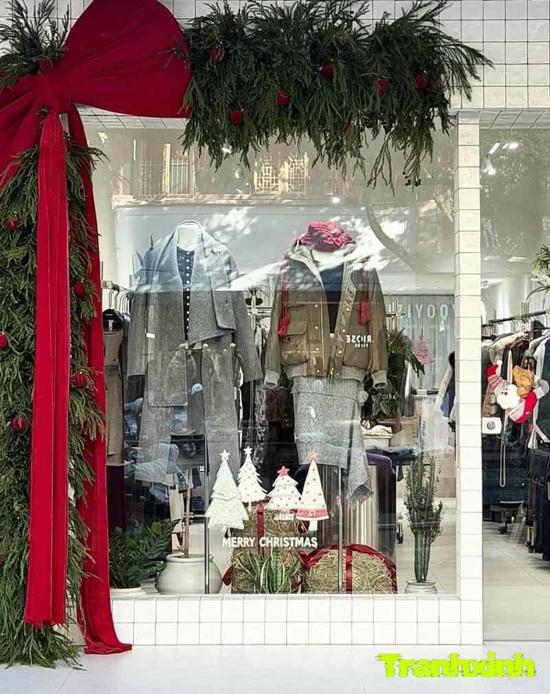 decal trang trí cửa kính noel