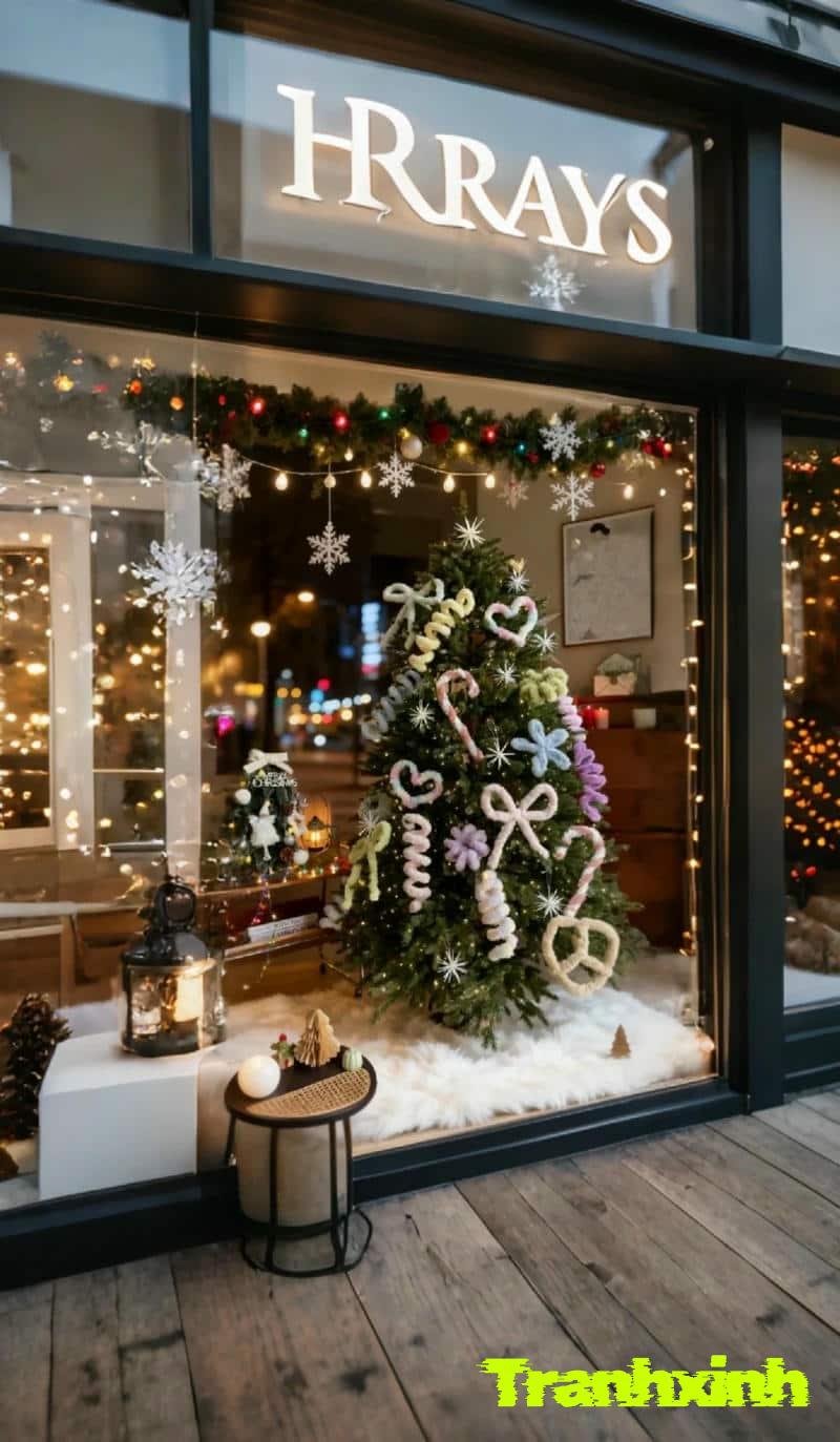 decal trang trí noel dán cửa kính