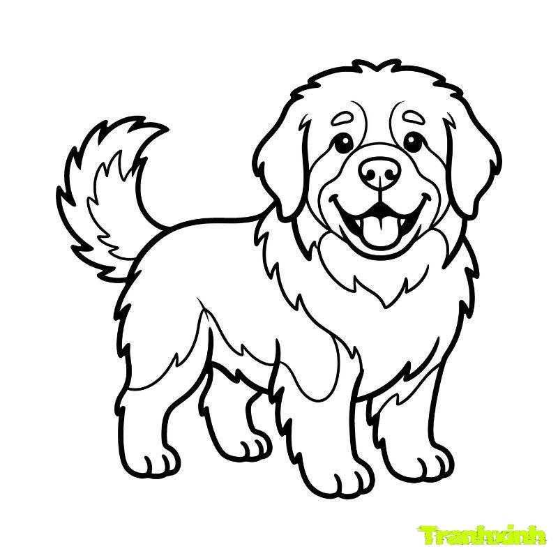 hình ảnh con chó tô màu