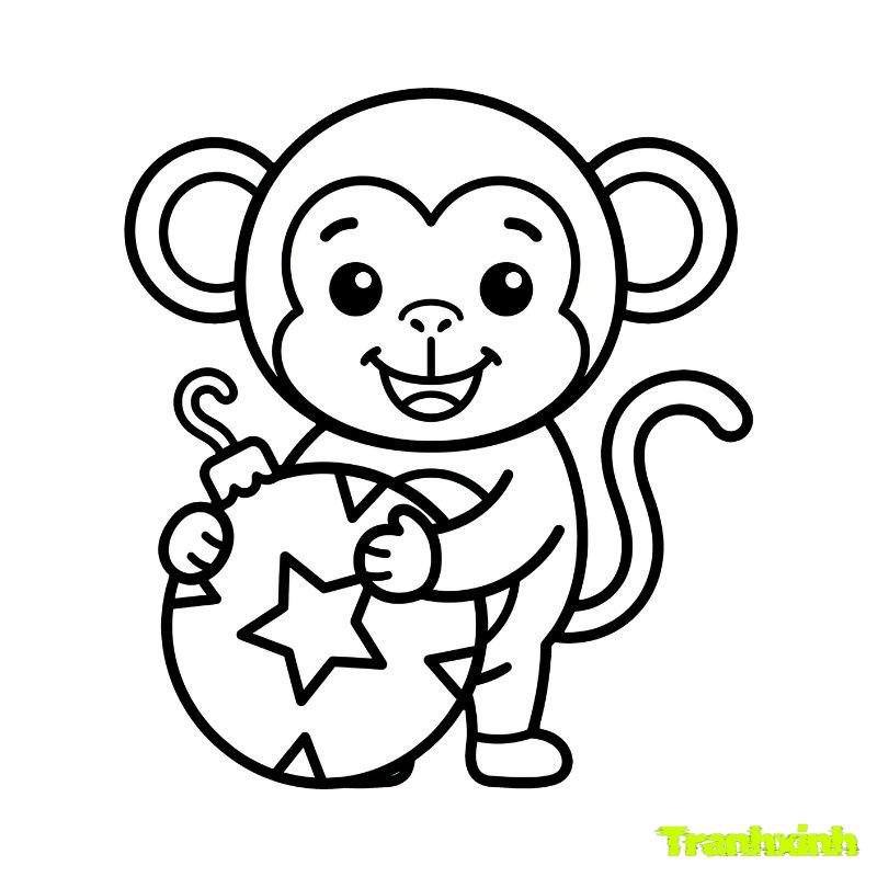 hình ảnh con khỉ tô màu