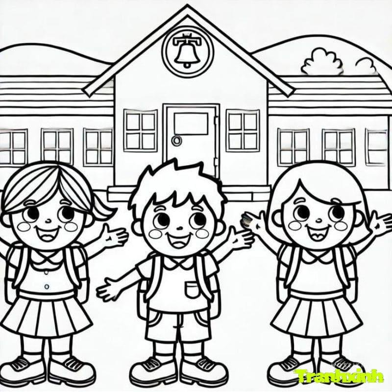 hình ảnh tô màu chủ đề trường mầm non (1)