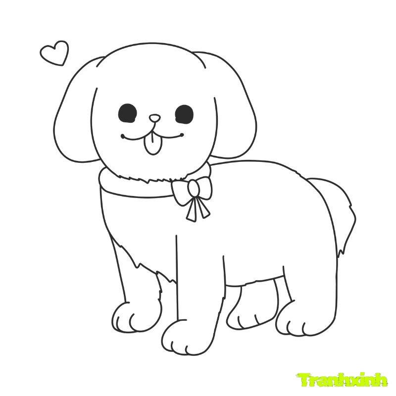 hình ảnh tô màu con chó