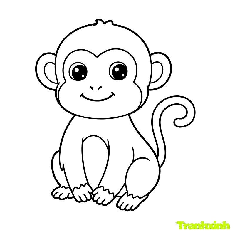 hình ảnh tô màu con khỉ