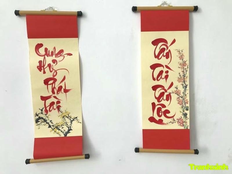 hình ảnh trang trí câu đối ngày tết