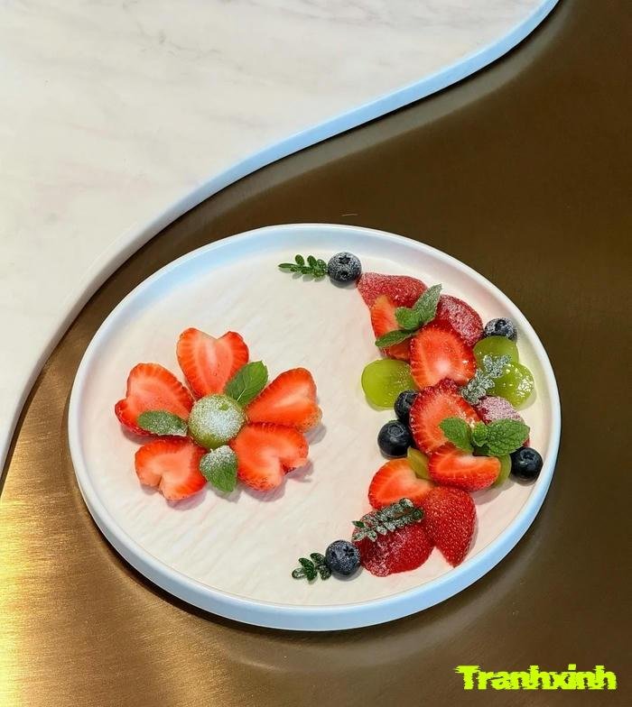 hinh ảnh trang trí dĩa trái cây đơn giản
