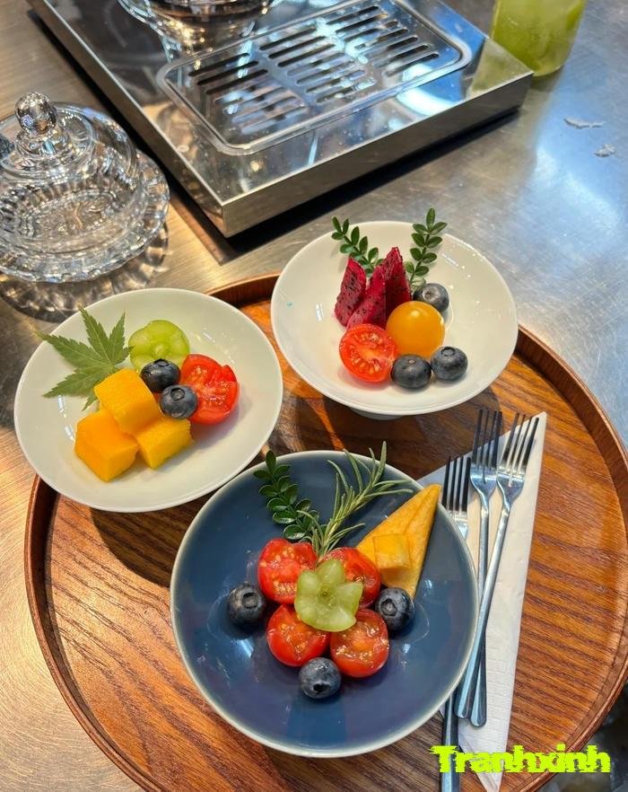hình anh trang trí dĩa trái cây đơn giản