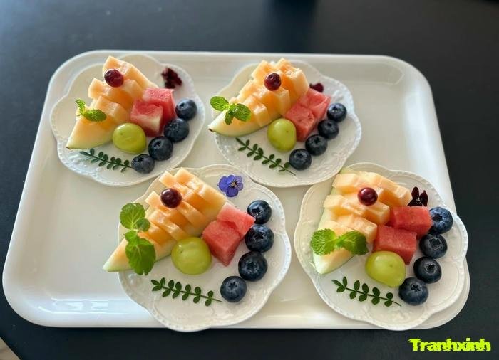 hình ảnh trang trí dĩa trái cây đơn giản