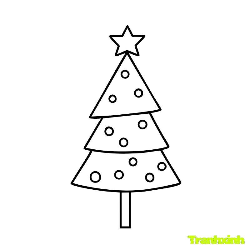 hinh anh tranh tô màu cây thông noel
