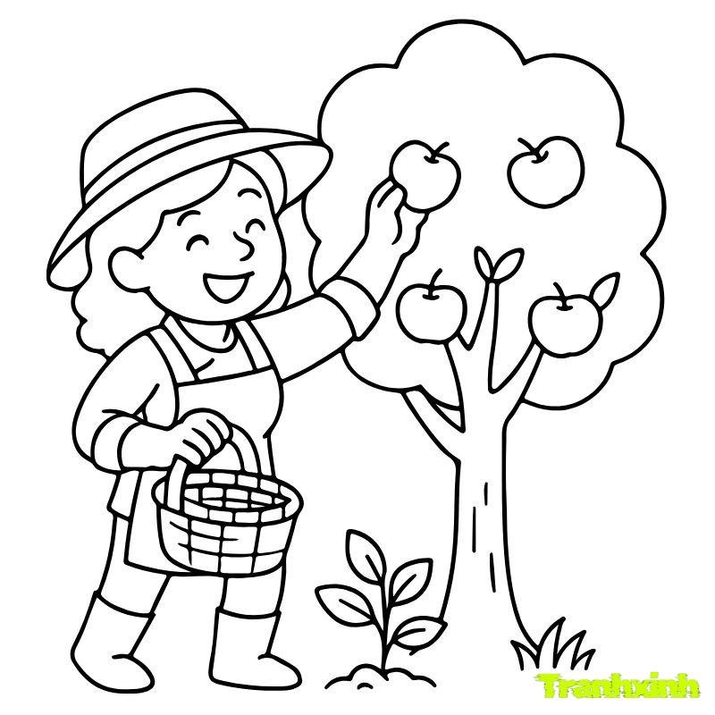 hình ảnh tranh tô màu cây xanh