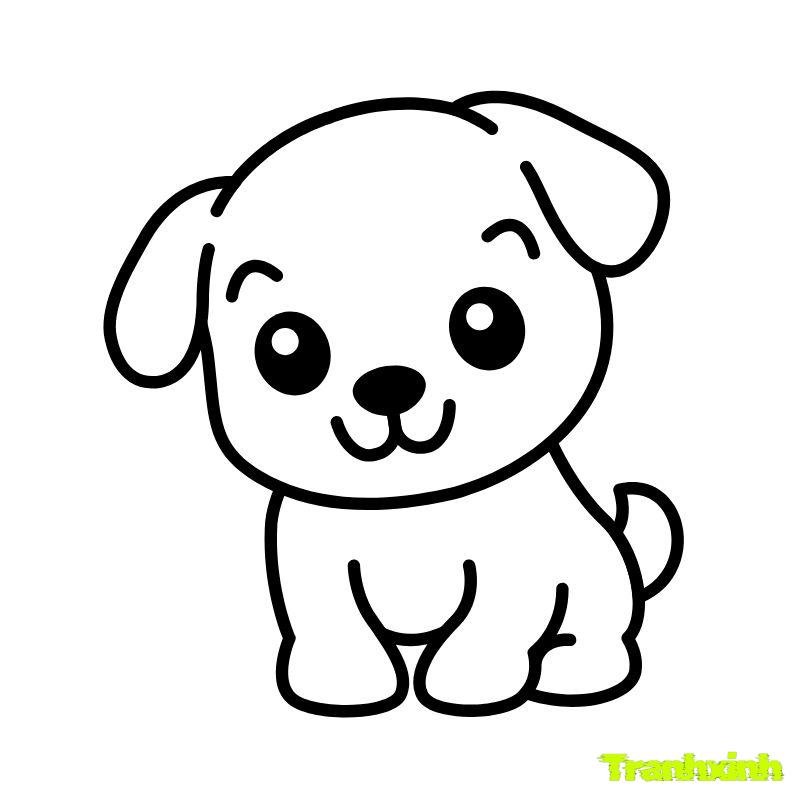 hinh anh tranh tô màu con chó