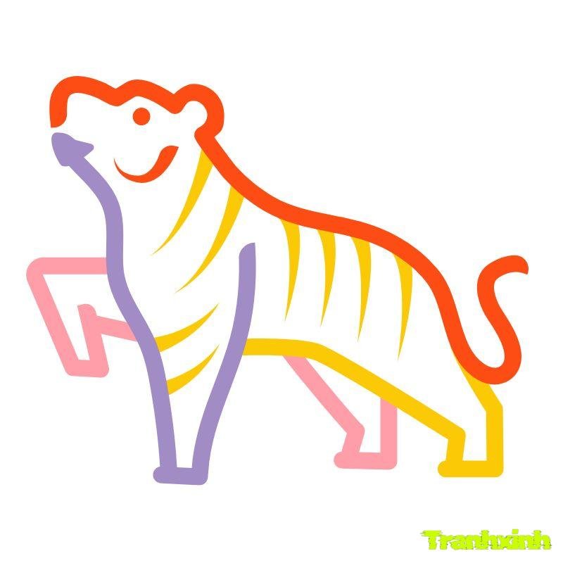 hinh ảnh tranh tô màu con hổ