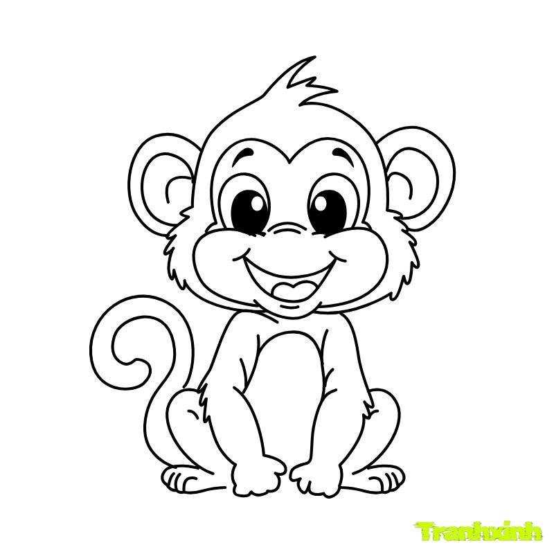 hình anh tranh tô màu con khỉ