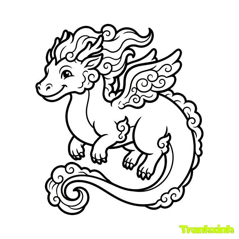 hinh ảnh tranh tô màu con rồng