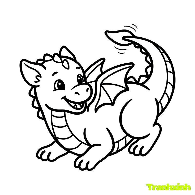hình ảnh tranh tô màu con rồng