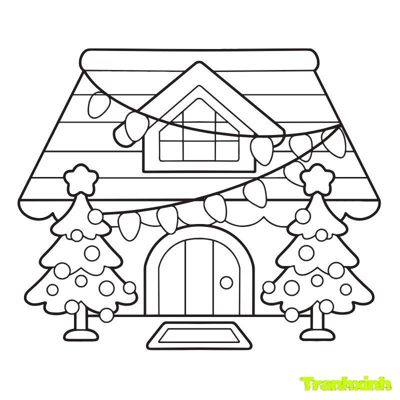 hình cây thông noel tô màu