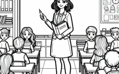 hình cô giáo tô màu