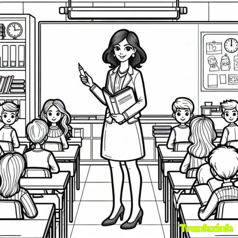 Tổng hợp tranh tô màu cô giáo hiền hậu cho bé sáng tạo