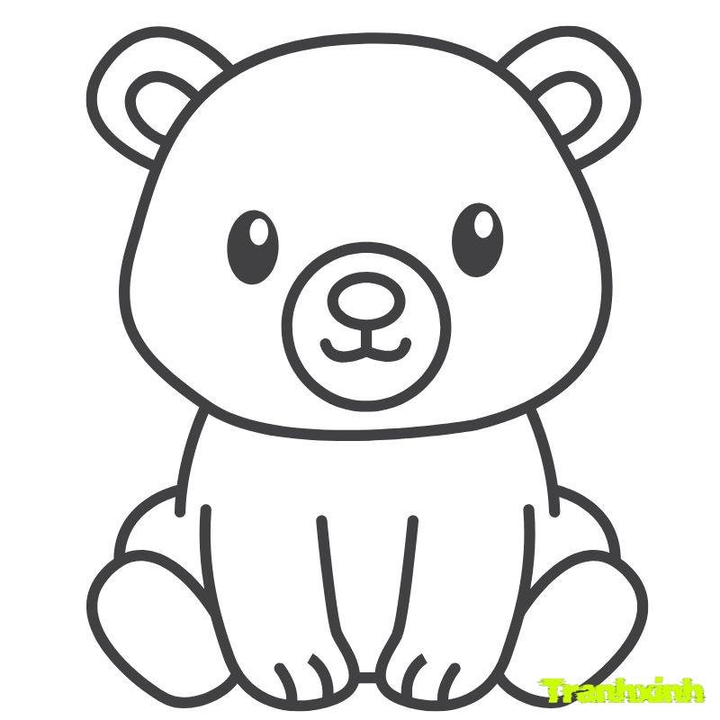 hình con gấu tô màu