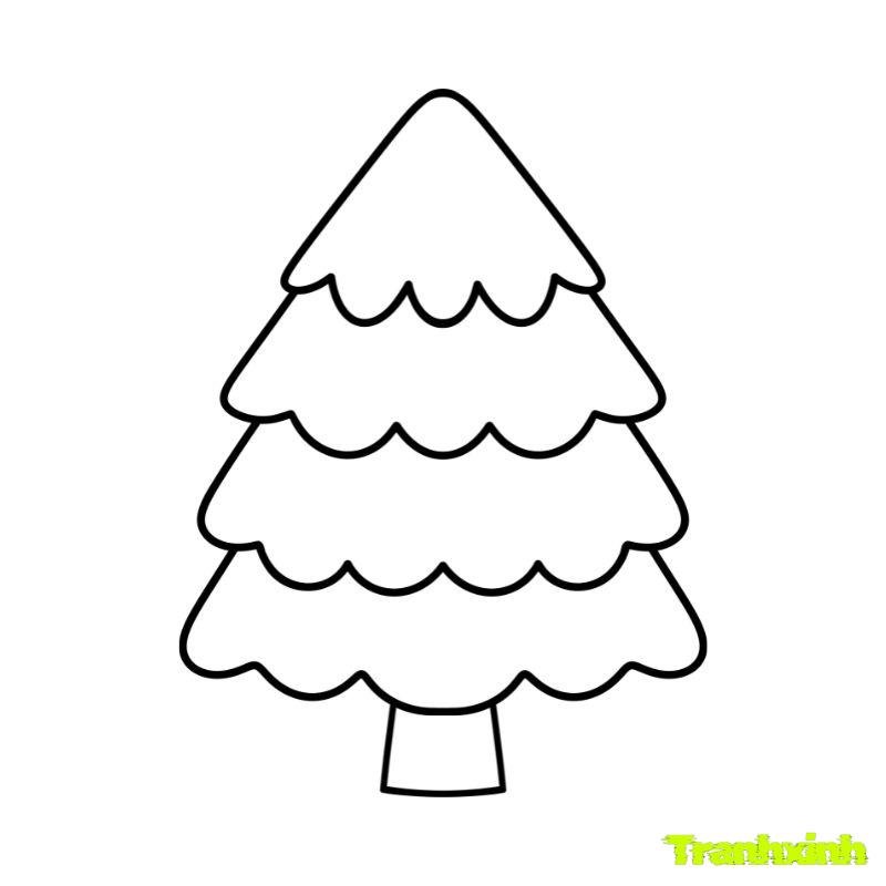 hình tô màu cây thông noel