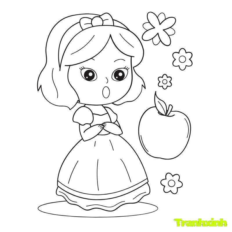 hình tô màu cô gái