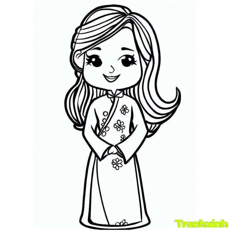 hình tô màu cô giáo