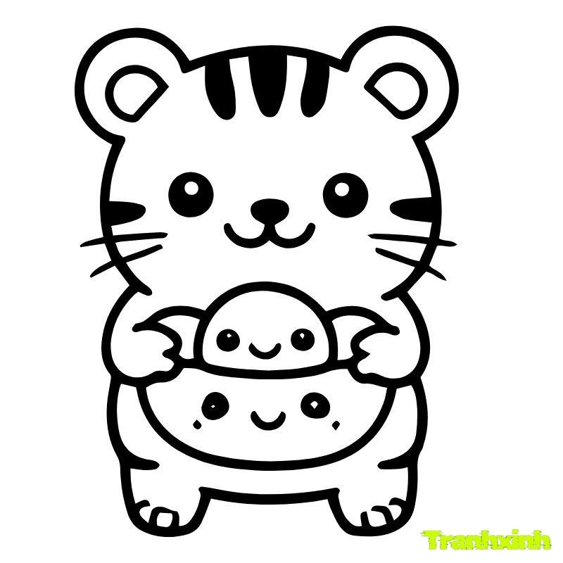 hình tô màu con hổ