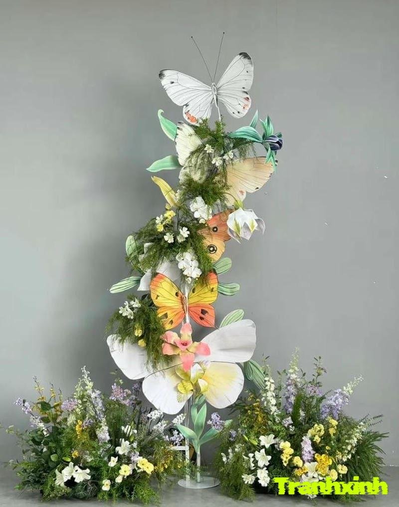 hinh trang trí cây giả