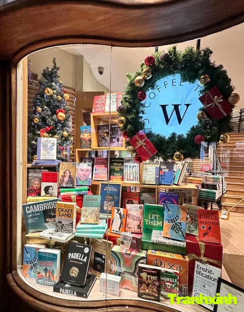 hinh trang trí cửa kính noel