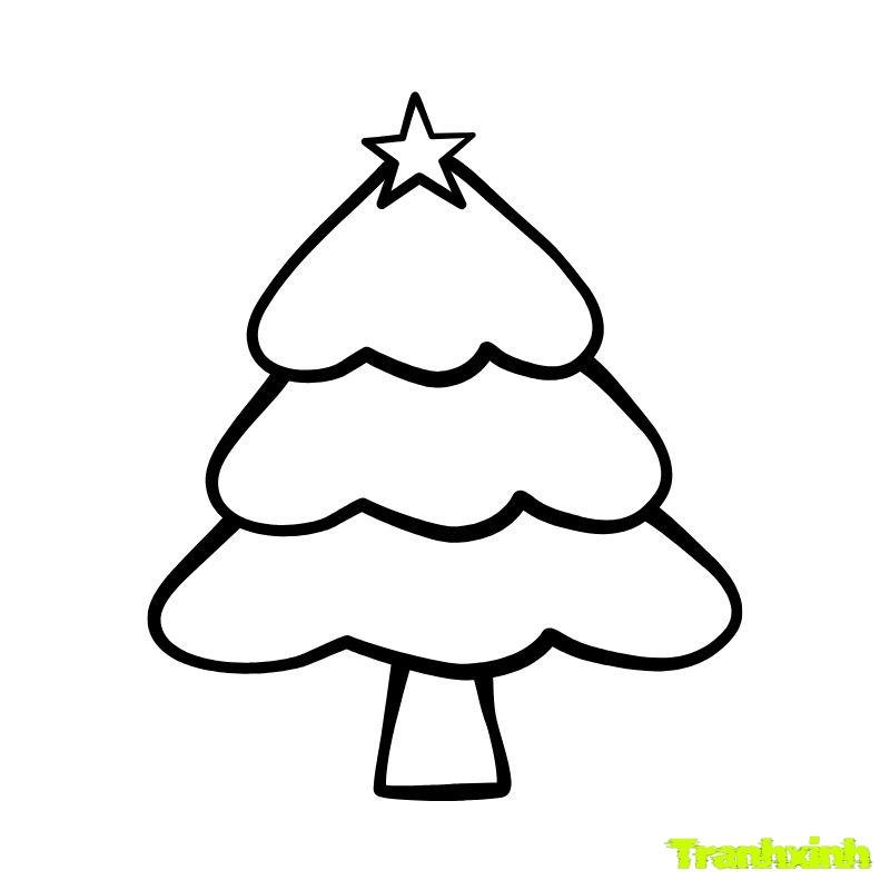 hinh tranh tô màu cây thông noel