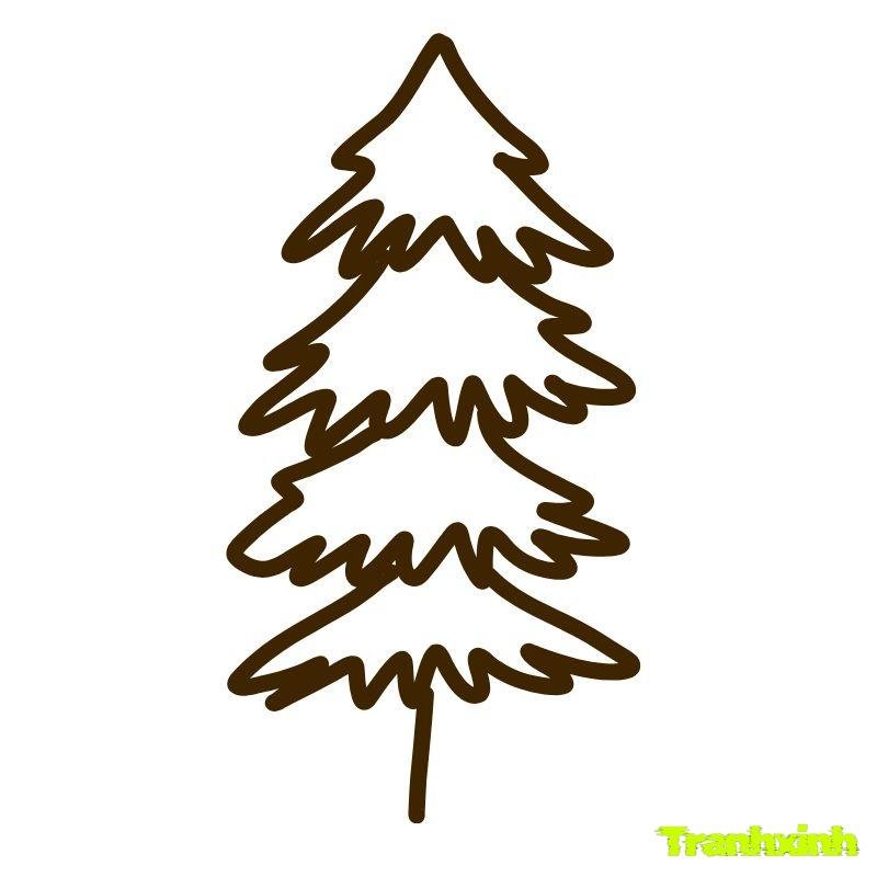 hình tranh tô màu cây thông noel