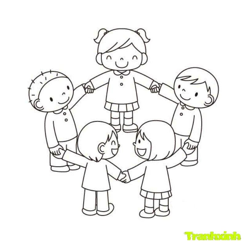 hình tranh tô màu chủ đề bản thân