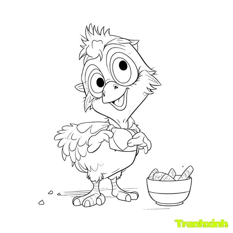 hình tranh tô màu con chim