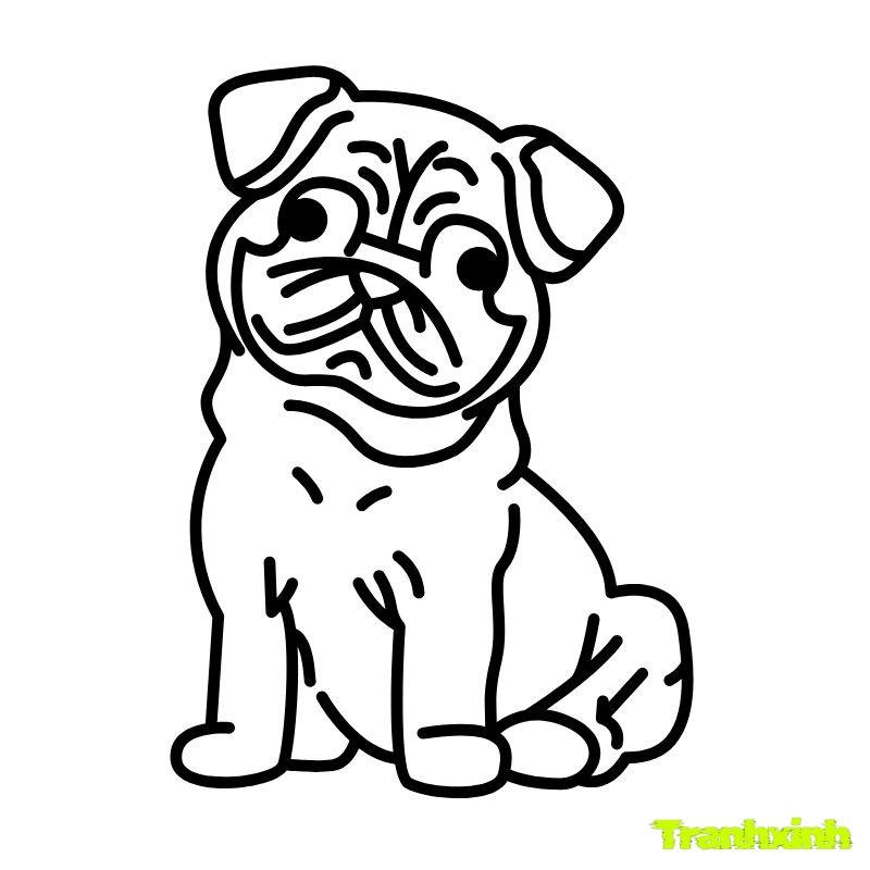 hình tranh tô màu con chó