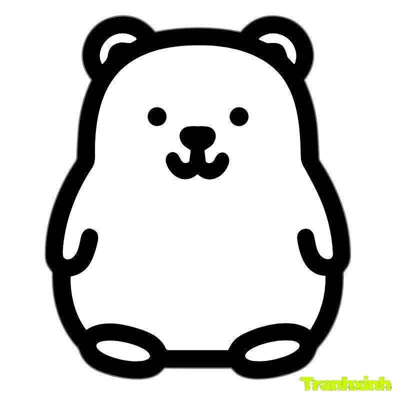 hình tranh tô màu con gấu