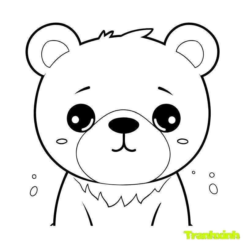 hình tranh tô màu con gấu hd
