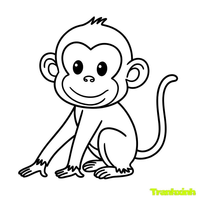 hình tranh tô màu con khỉ