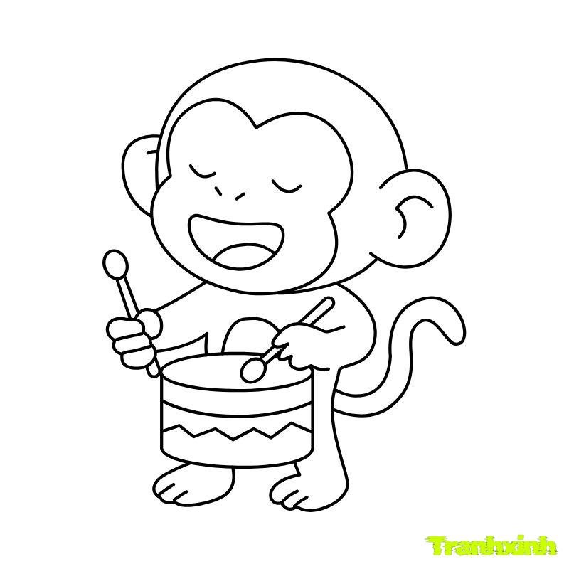 hình vẽ con khỉ ngộ nghĩnh