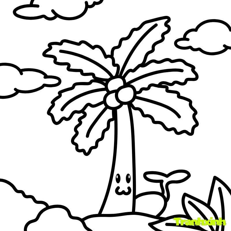 hinha nhr tranh tô màu cây xanh