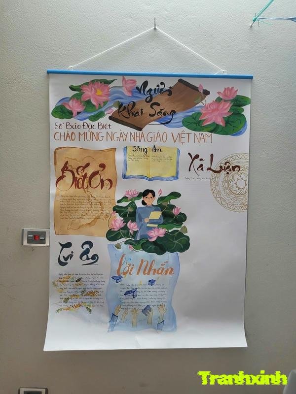 mẫu trang trí báo tường trên giấy a4