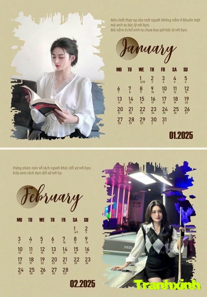 mẫu trang trí bìa lịch treo tường