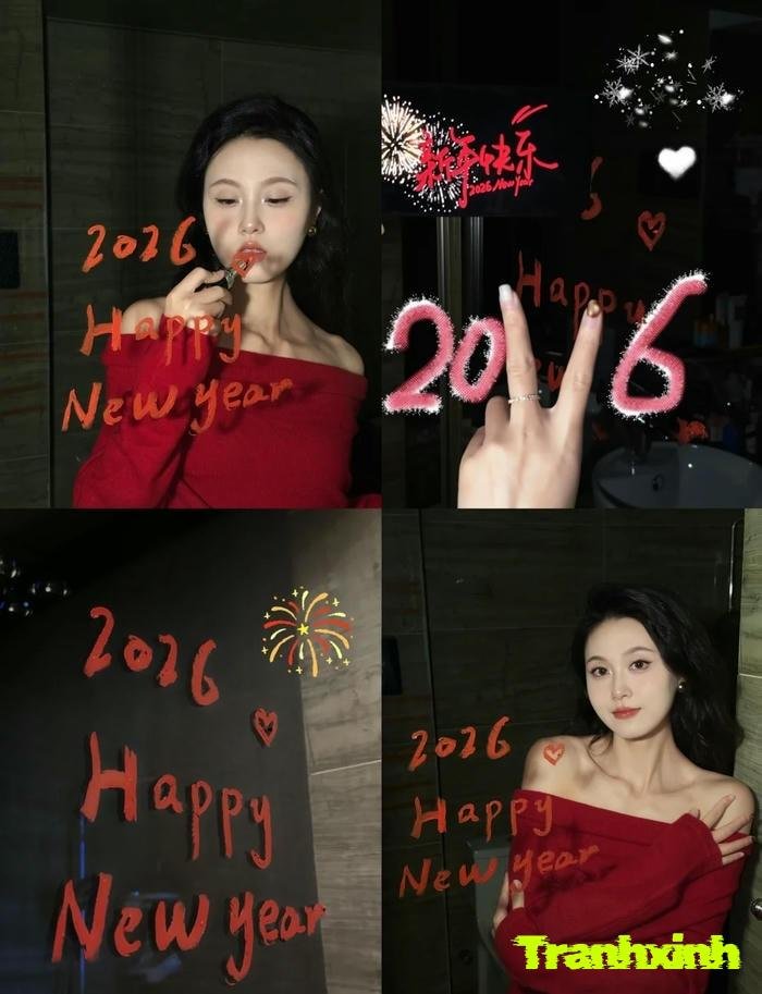 mẫu trang trí cửa kính ngày tết