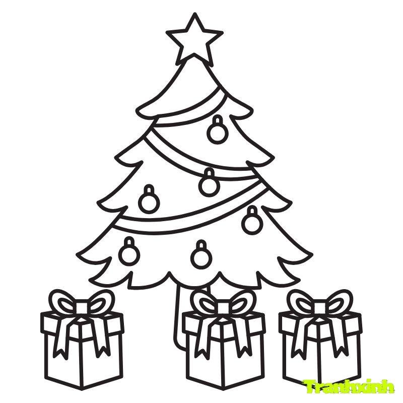 tô màu cây thông noel đẹp