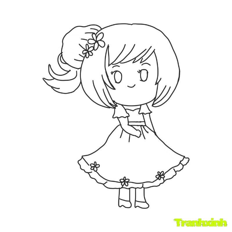 tô màu cô gái