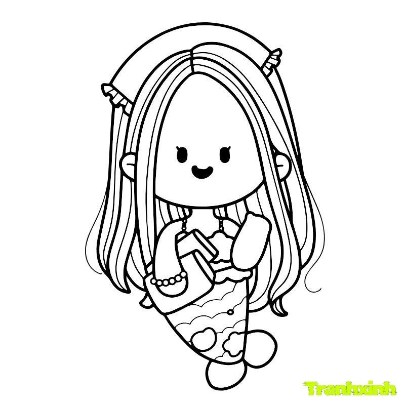 tô màu cô gái cho bé