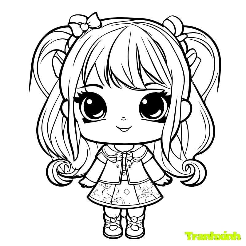 tô màu cô gái cute