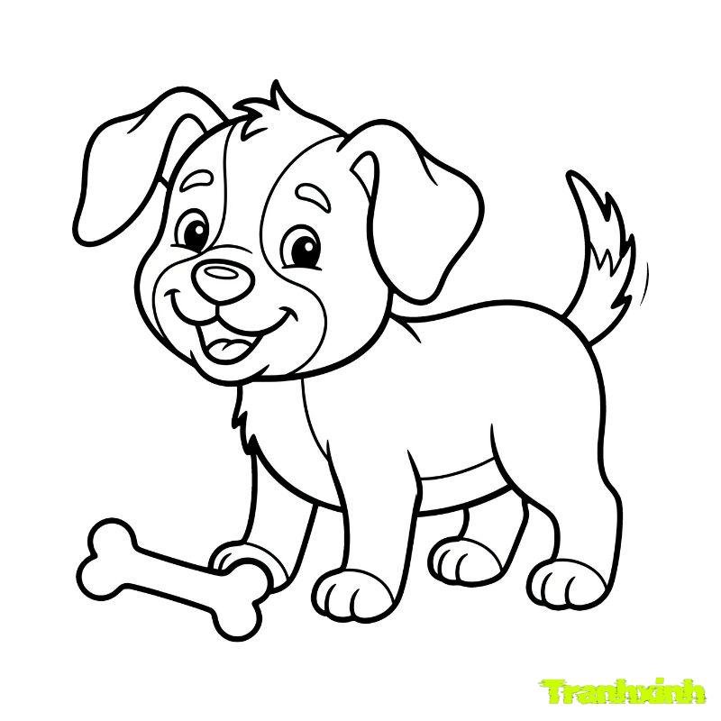 tô màu con chó cute