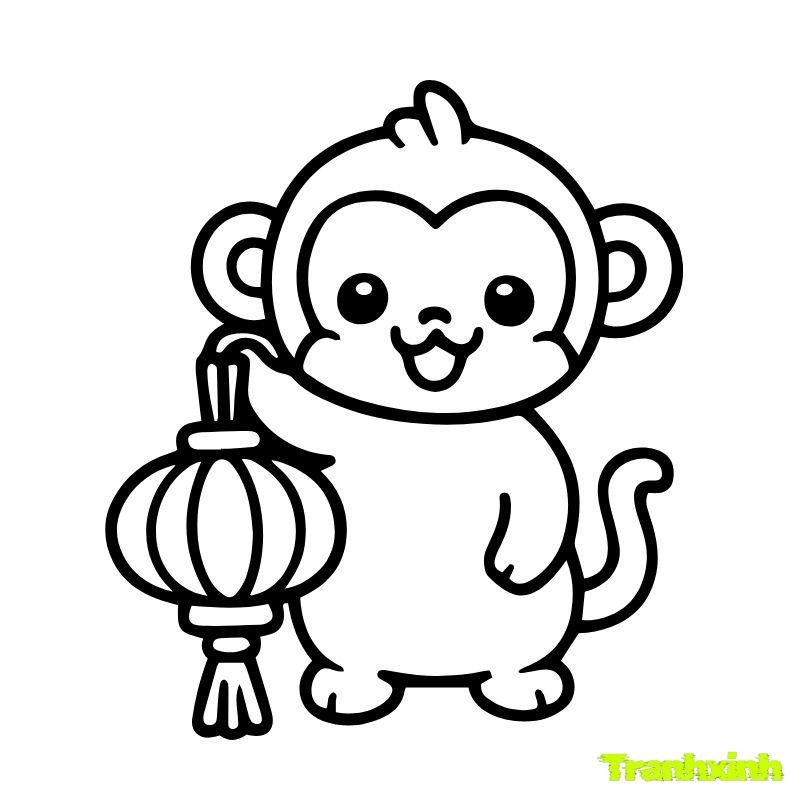 tô màu con khỉ cho bé
