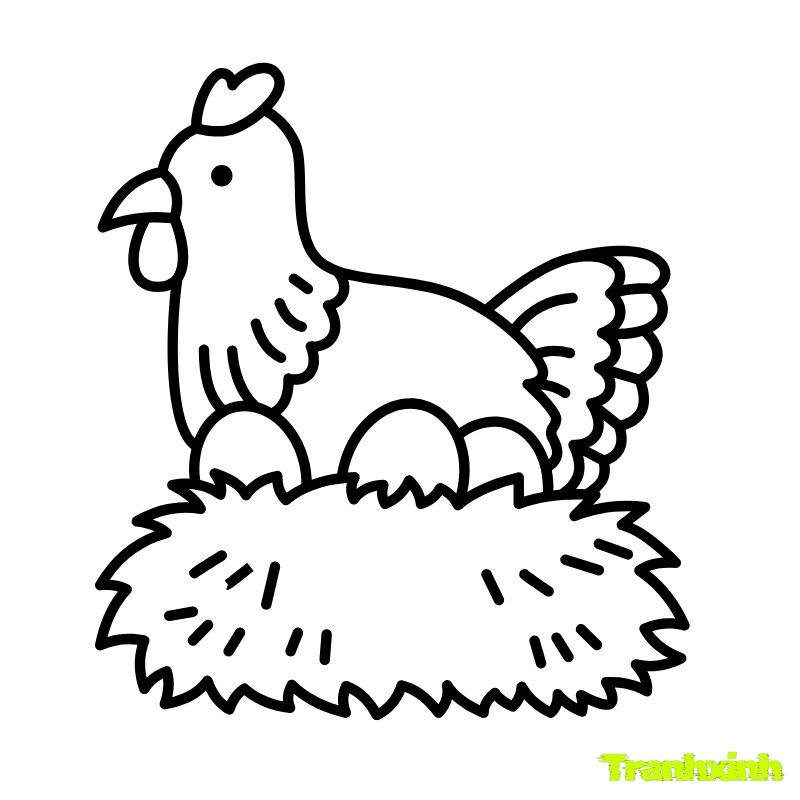 tô màu gà con dễ thương